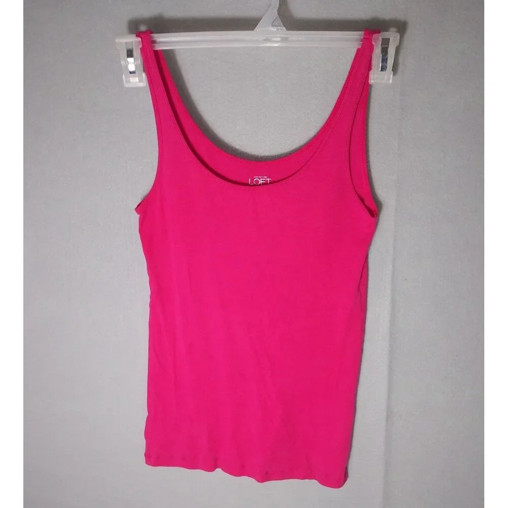 Ann Taylor Loft Pink Tank Top Women's Size M - Picture 1 of 3